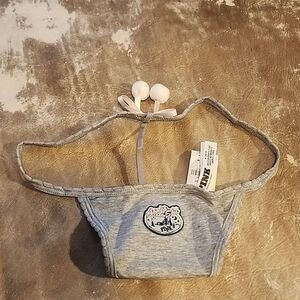 Pink VS Limited Edition Powder Puff Apres Ski Pink Lodge V-string Panty. Size: M